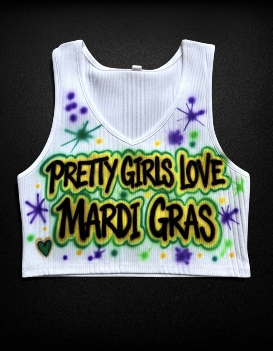 Pretty Girls Love Mardi Gras Crop Tank