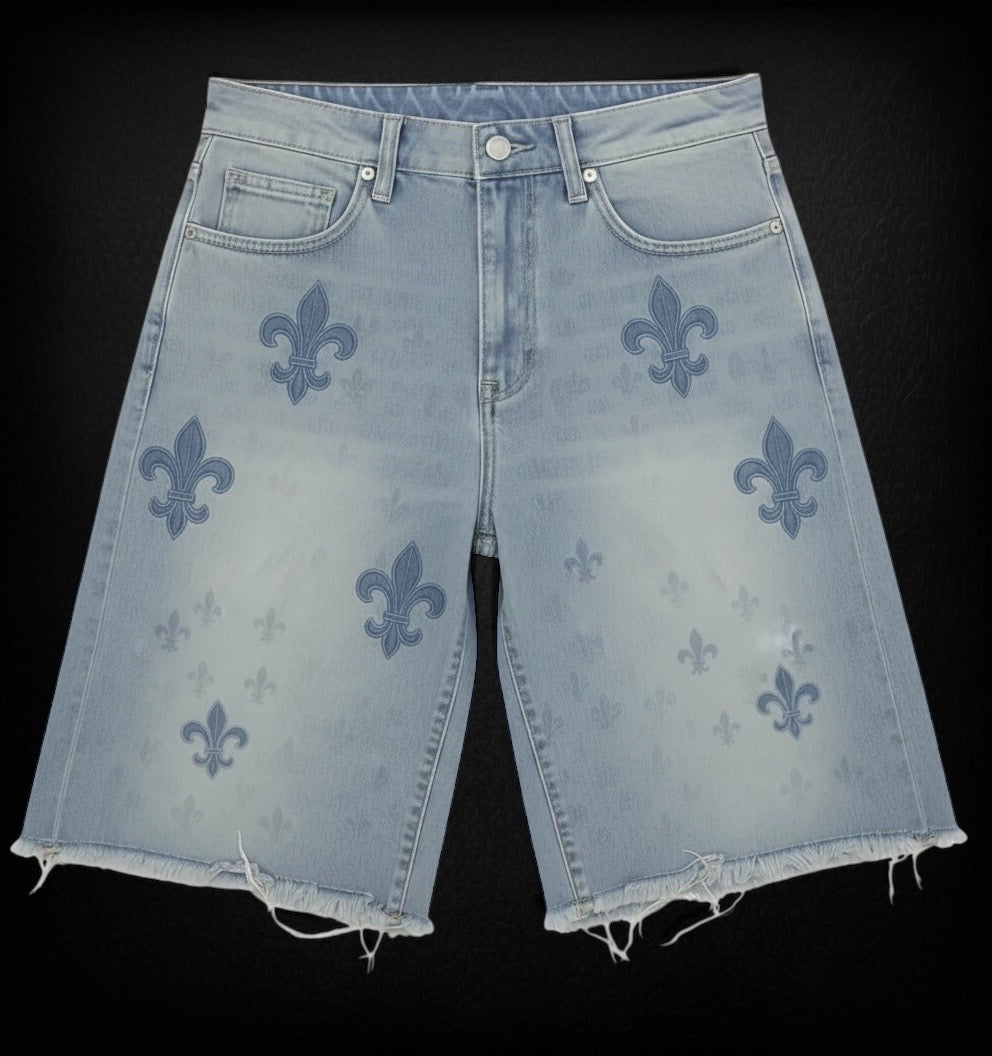 Fleur de lis Jean Shorts
