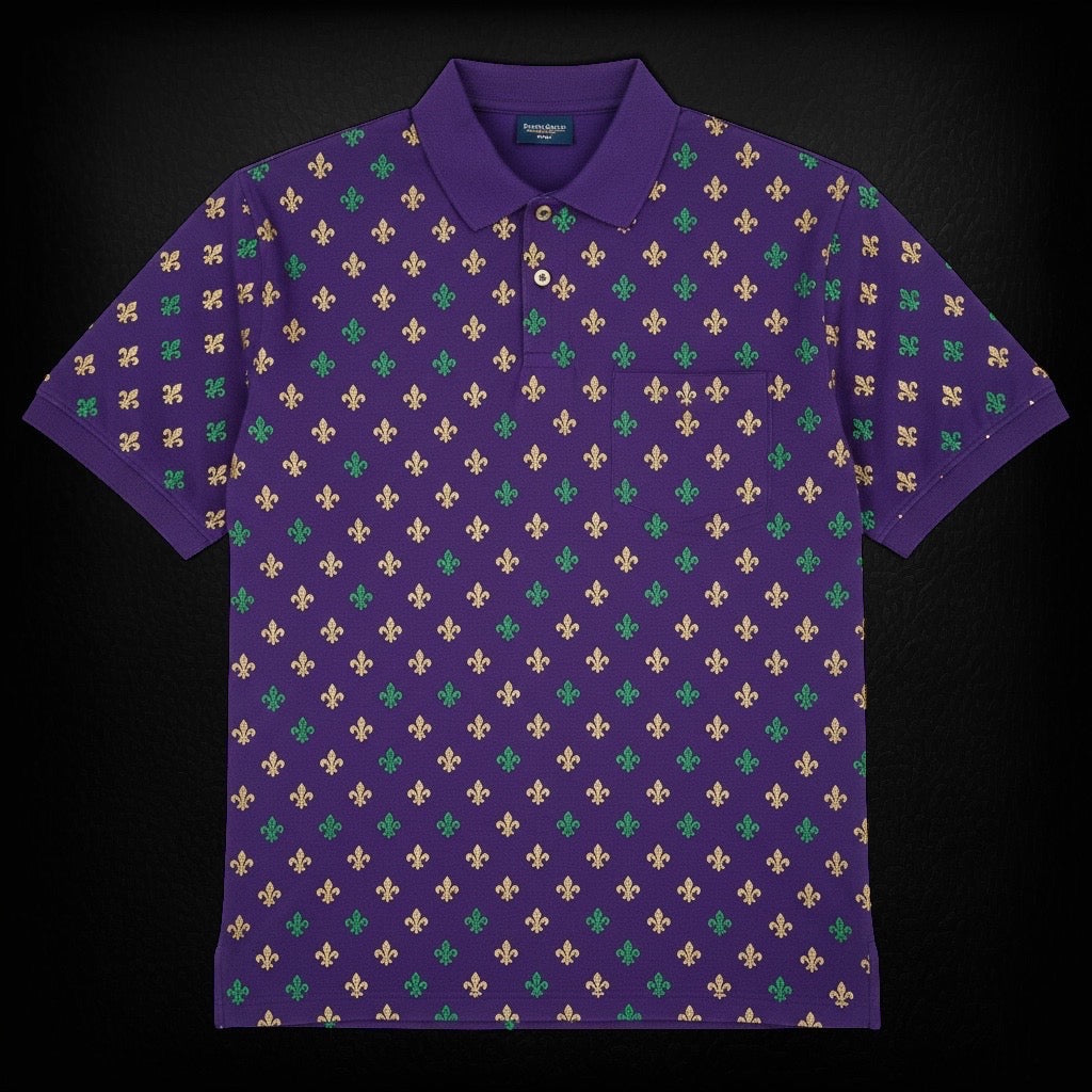Fleur de lis Mardi Gras Polo